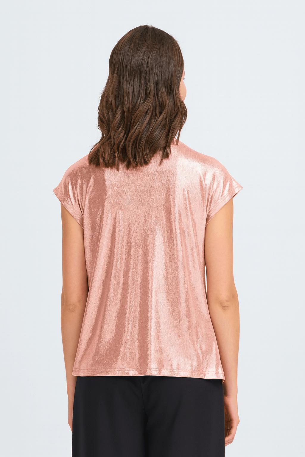 Franny metallic stretch T-shirt by Fransa - rose gold - Blue Sky Fashions & Lingerie