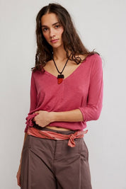 Free People High Line Tee - Deep Claret - Blue Sky Fashions & Lingerie