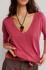 Free People High Line Tee - Deep Claret - Blue Sky Fashions & Lingerie
