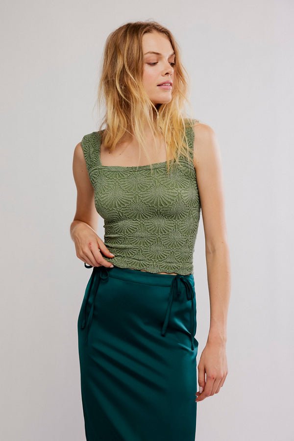 Free People Love Letter Cami - Elm Green - Blue Sky Fashions & Lingerie