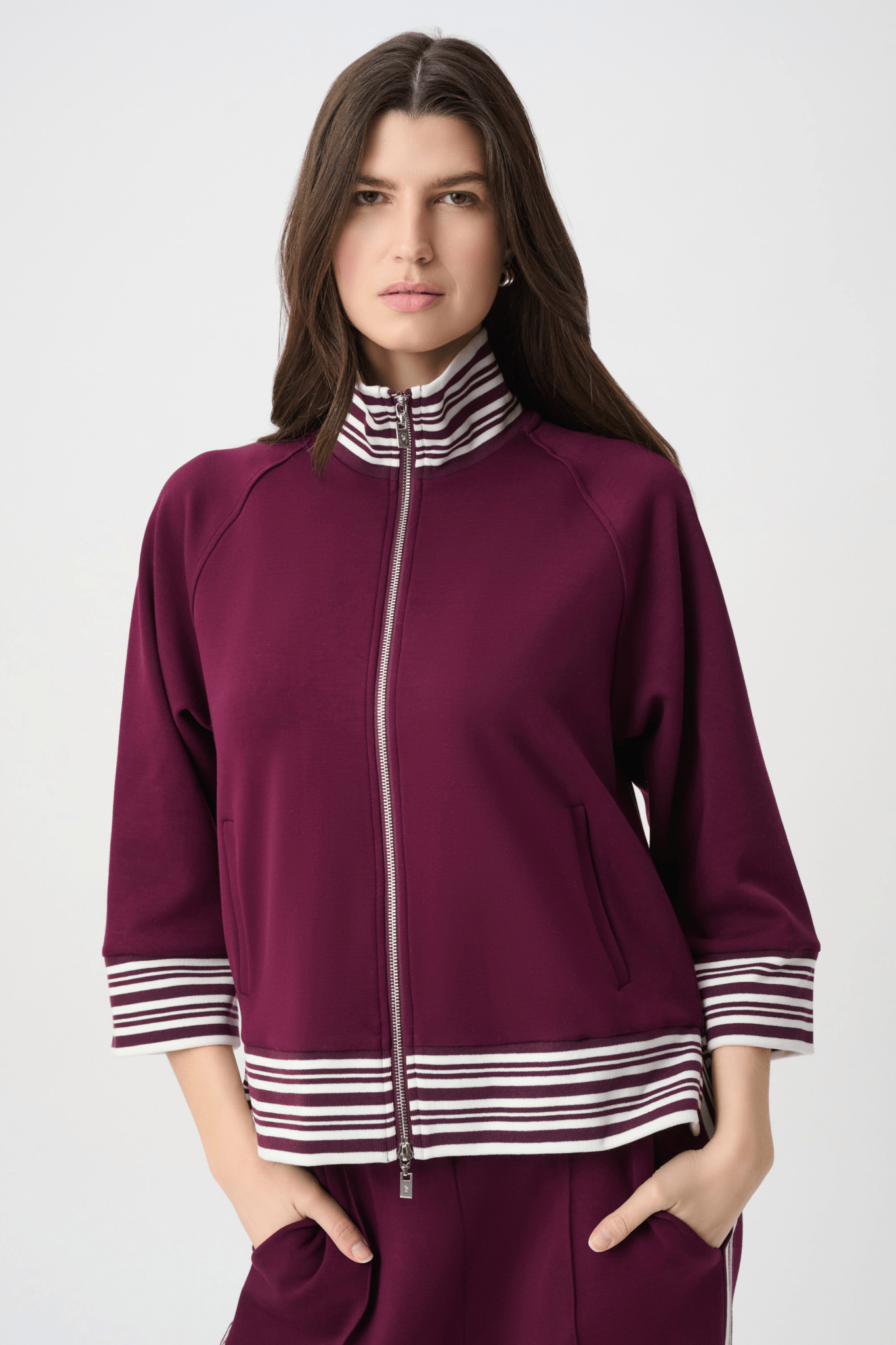 Funnel Neck Jacket 261617W26 by Joseph Ribkoff - elderberry - Blue Sky Fashions & Lingerie