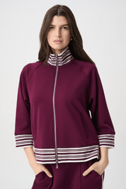 Funnel Neck Jacket 261617W26 by Joseph Ribkoff - elderberry - Blue Sky Fashions & Lingerie