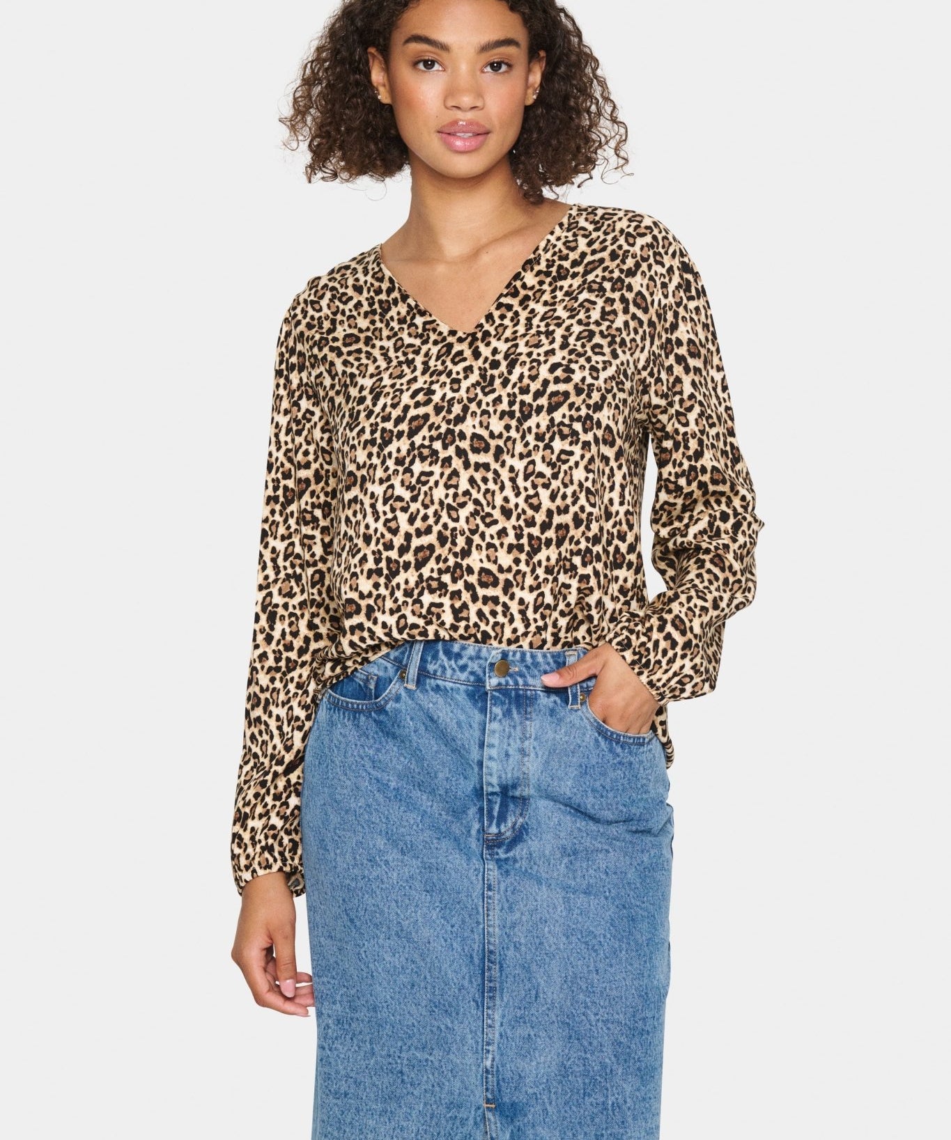 Gazel leopard print blouse by Saint Tropez - Blue Sky Fashions & Lingerie