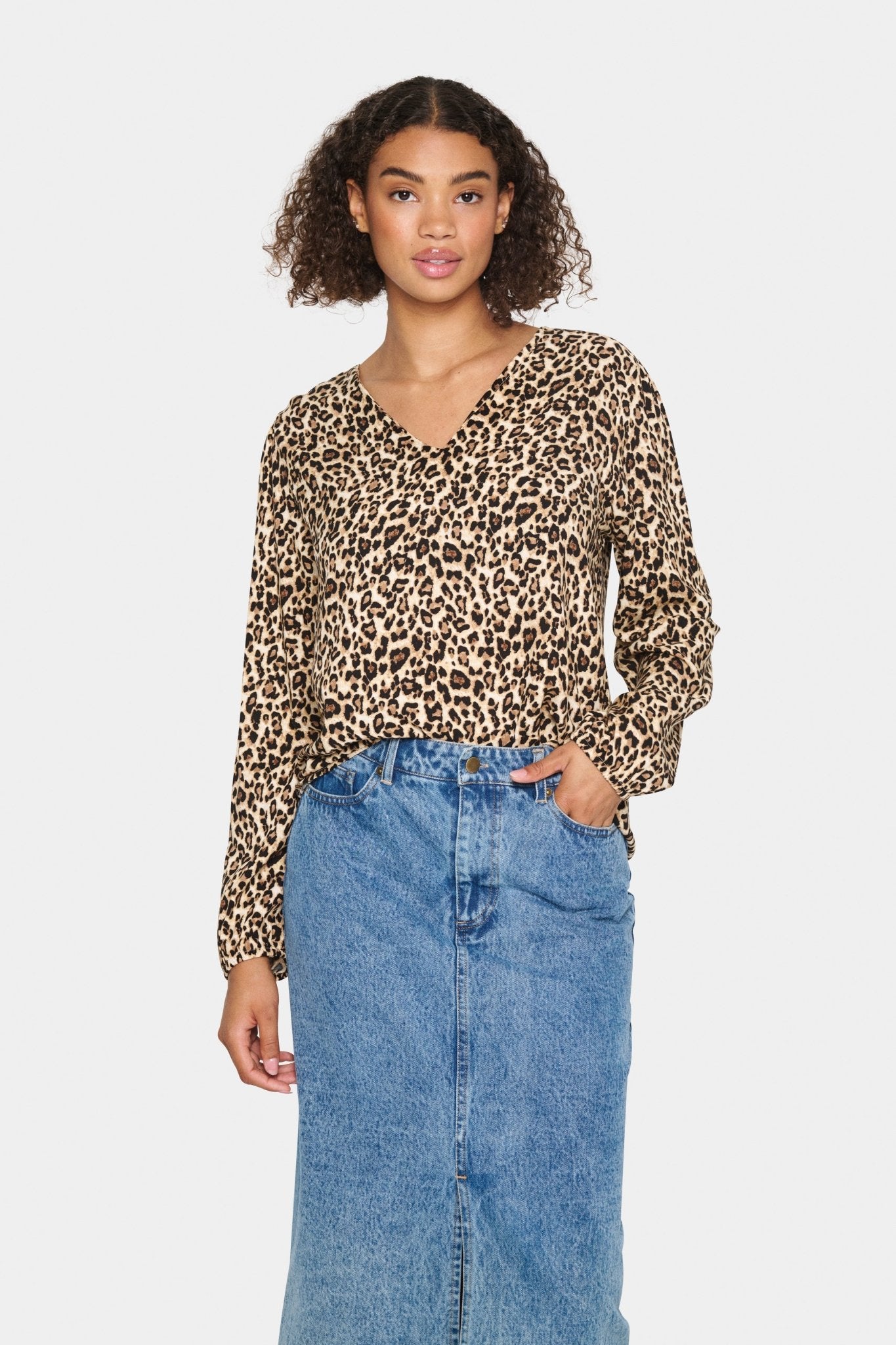 Gazel leopard print blouse by Saint Tropez - Blue Sky Fashions & Lingerie