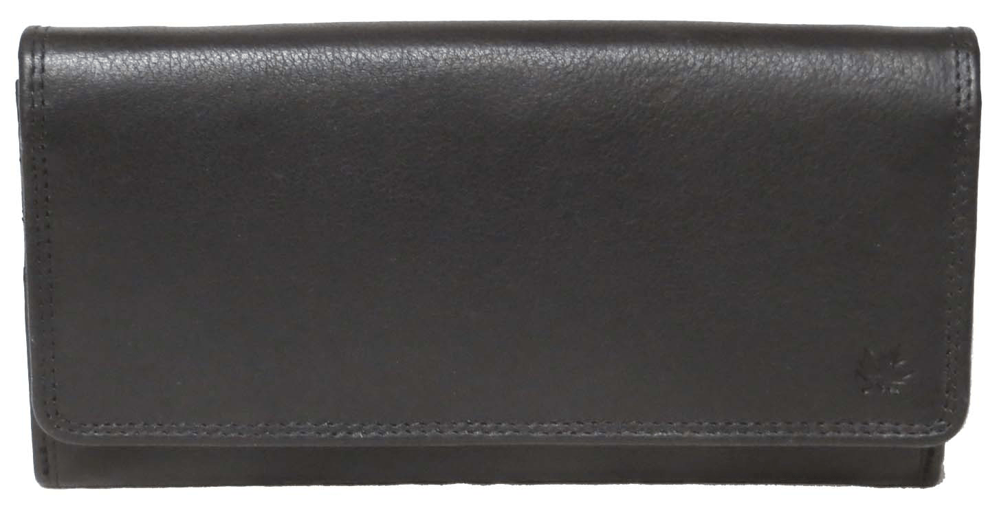 Genuine Cowhide Leather Ladies RFID Wallet - Black 7502R - Blue Sky Fashions & Lingerie
