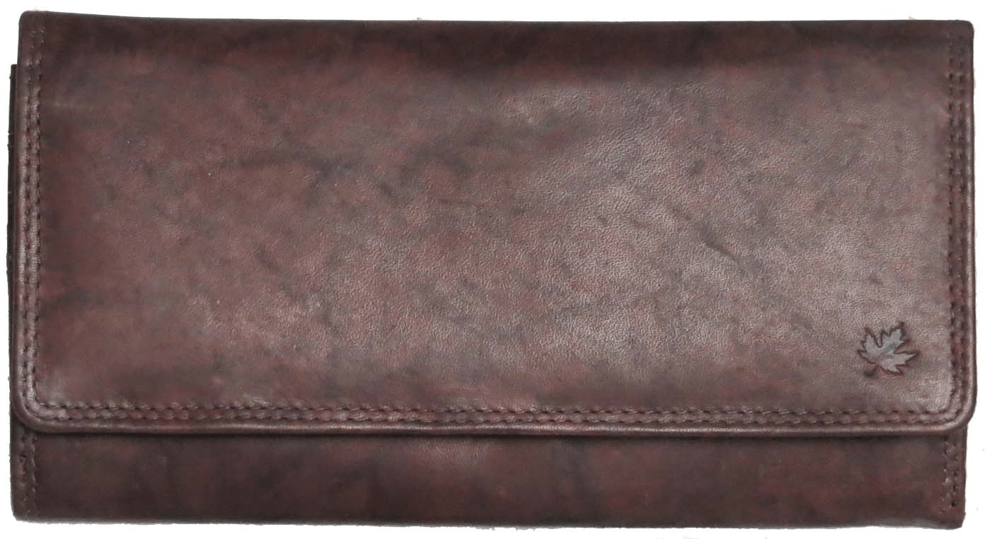 Genuine Cowhide Leather Ladies RFID Wallet - Brown 7502R - Blue Sky Fashions & Lingerie