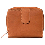 Genuine Cowhide Leather Ladies RFID Zipper Wallet - Tan 7509 - R - Blue Sky Fashions & Lingerie