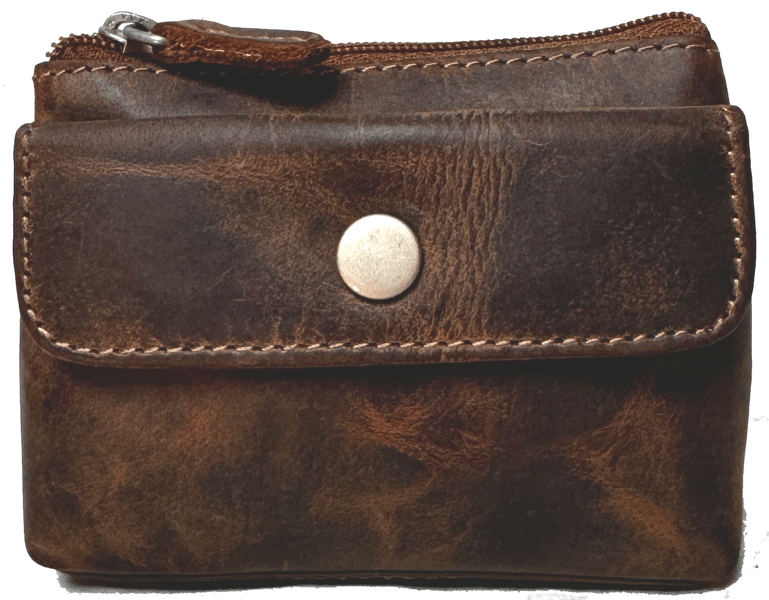 Genuine Cowhide Leather Zipper Unisex Change Purse 8527 - Blue Sky Fashions & Lingerie