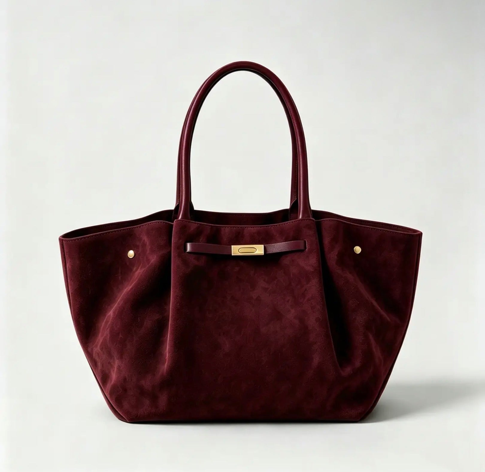 Genuine Italian Suede Leather Handbag - Burgundy - Blue Sky Fashions & Lingerie