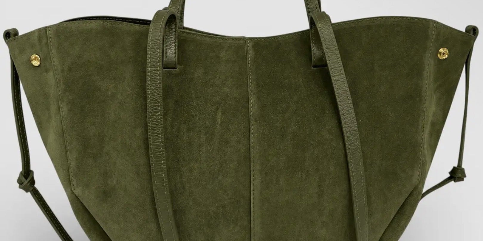Genuine Italian Suede Leather Handbag - Olive - Blue Sky Fashions &amp; Lingerie