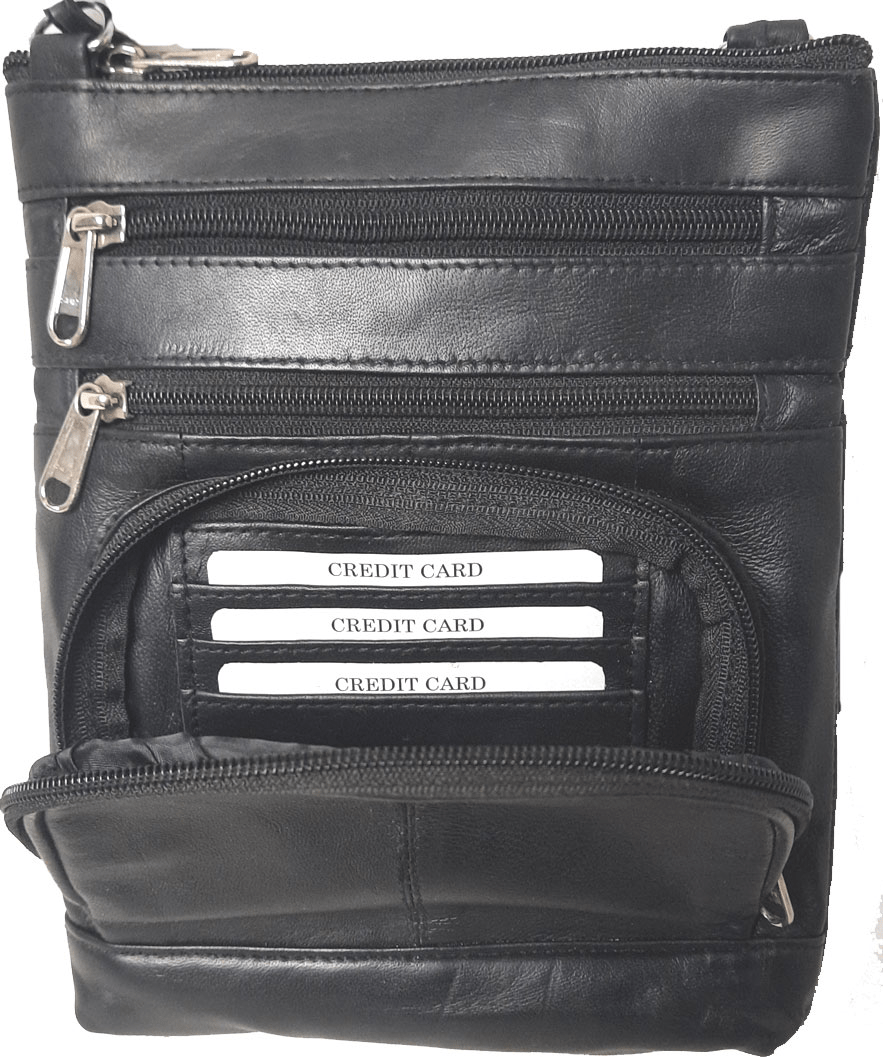 Genuine Lambskin Leather Women's Slim Cross Body Bag 7078 - Blue Sky Fashions & Lingerie