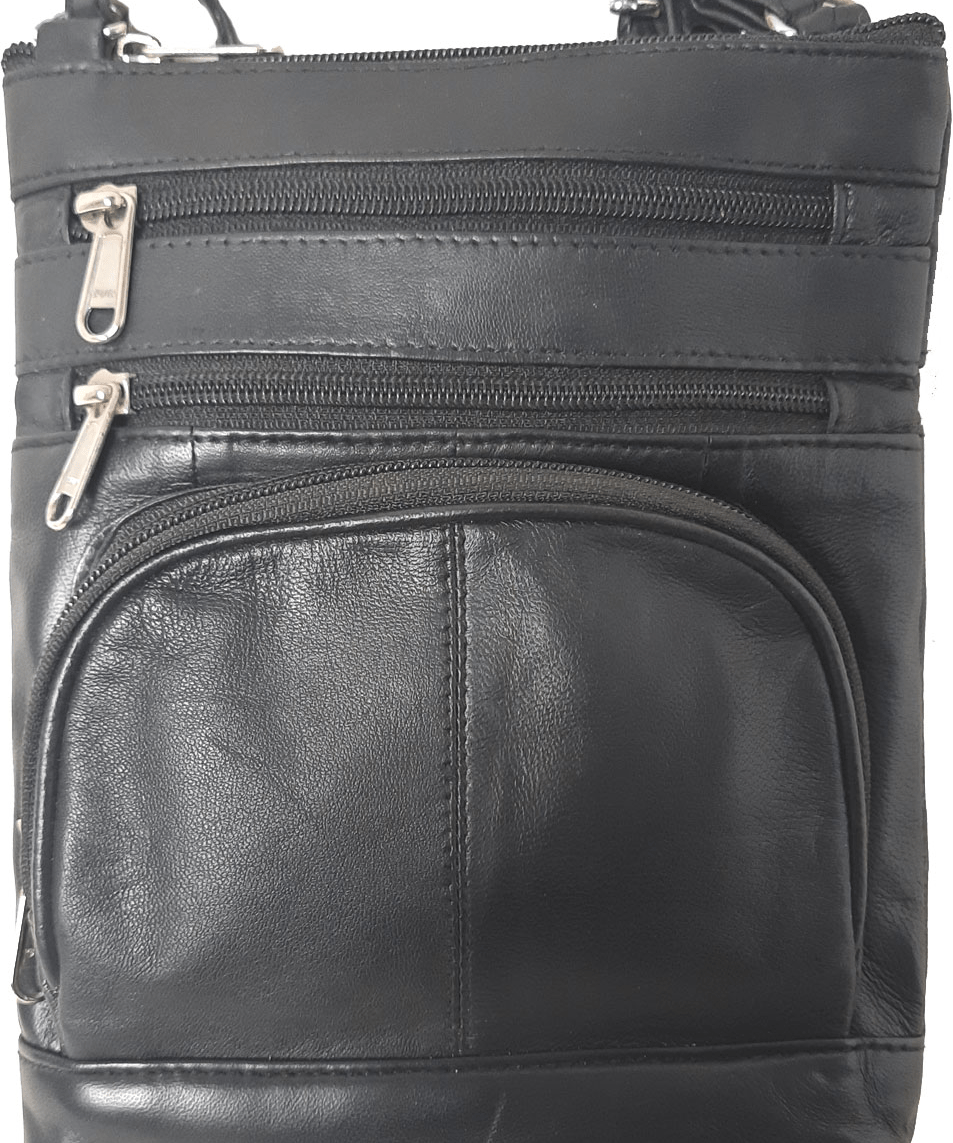 Genuine Lambskin Leather Women's Slim Cross Body Bag 7078 - Blue Sky Fashions & Lingerie