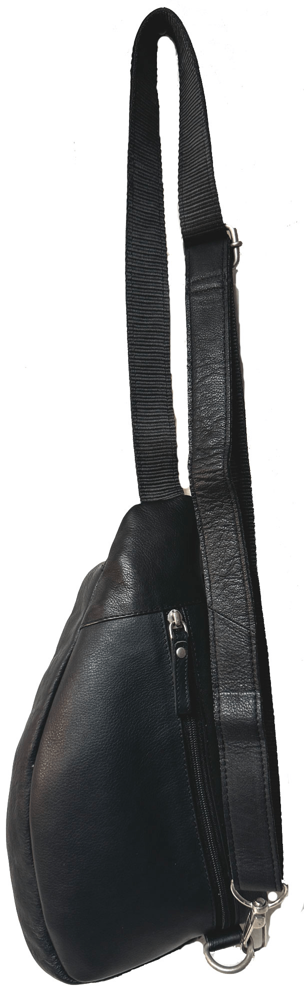 Genuine Leather Cowhide Cross Body Sling - black - Blue Sky Fashions & Lingerie