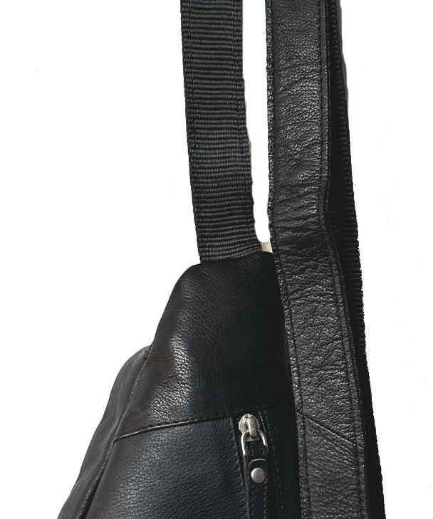 Genuine Leather Cowhide Cross Body Sling - black - Blue Sky Fashions & Lingerie