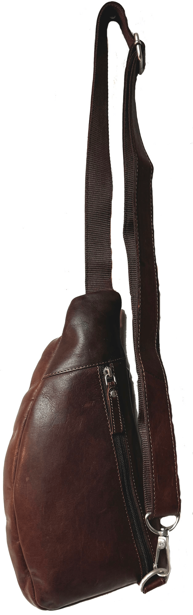 Genuine Leather Cowhide Cross Body Sling - Hunter Brown - Blue Sky Fashions & Lingerie