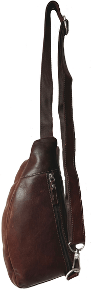 Genuine Leather Cowhide Cross Body Sling - Hunter Brown - Blue Sky Fashions & Lingerie