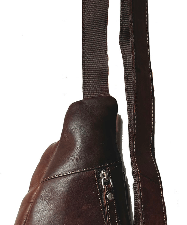 Genuine Leather Cowhide Cross Body Sling - Hunter Brown - Blue Sky Fashions & Lingerie