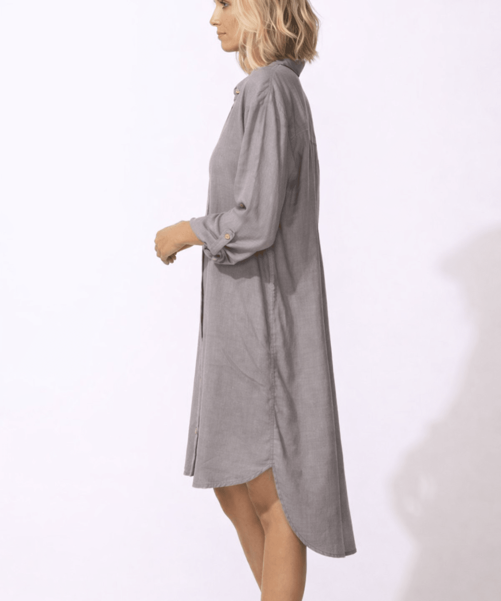 Getaway Shirt Dress - Fog - Blue Sky Fashions & Lingerie
