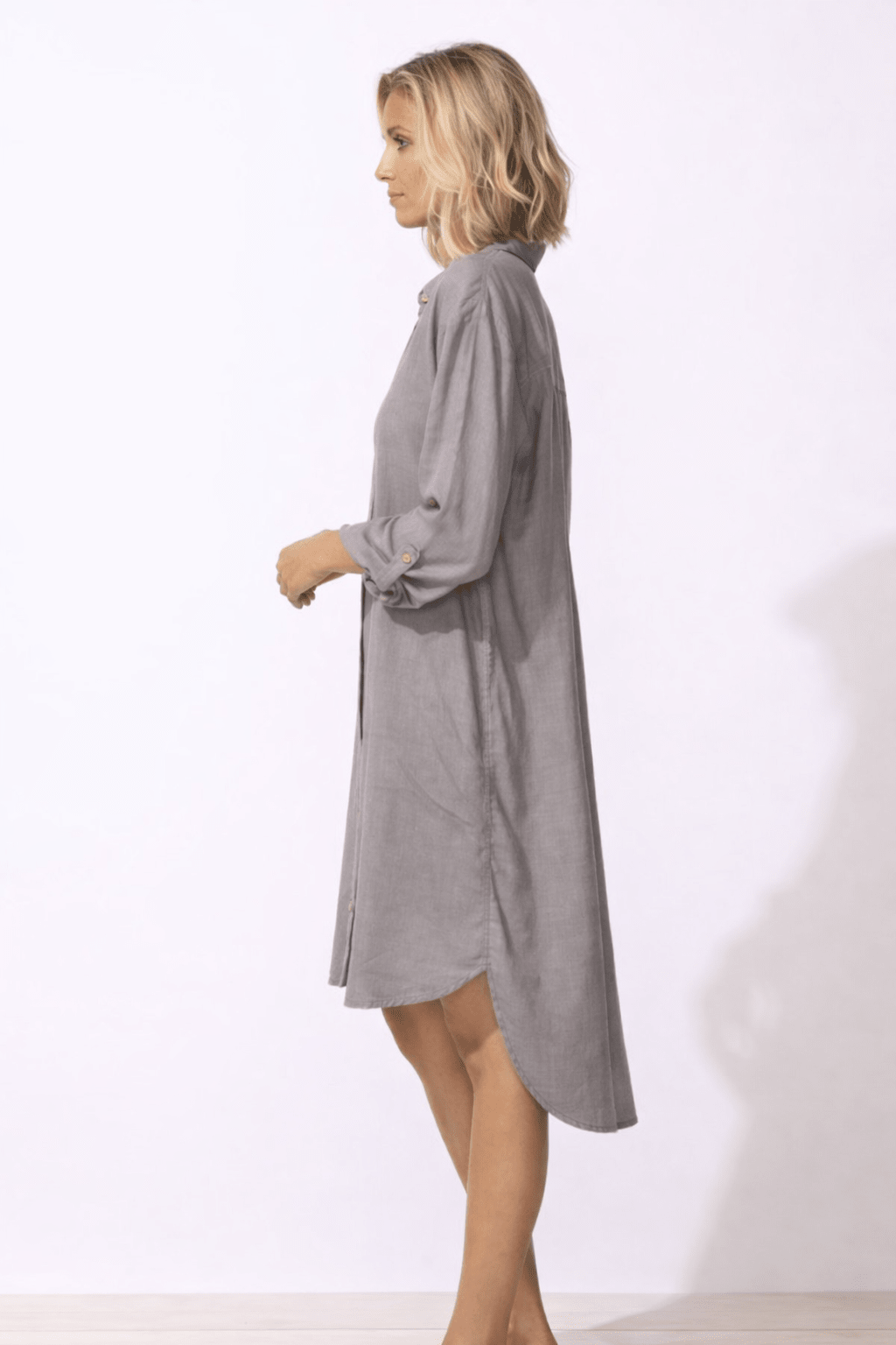 Getaway Shirt Dress - Fog - Blue Sky Fashions & Lingerie