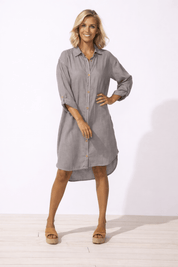 Getaway Shirt Dress - Fog - Blue Sky Fashions & Lingerie