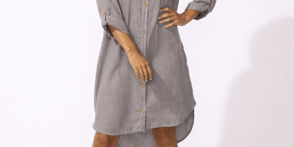 Getaway Shirt Dress - Fog - Blue Sky Fashions &amp; Lingerie