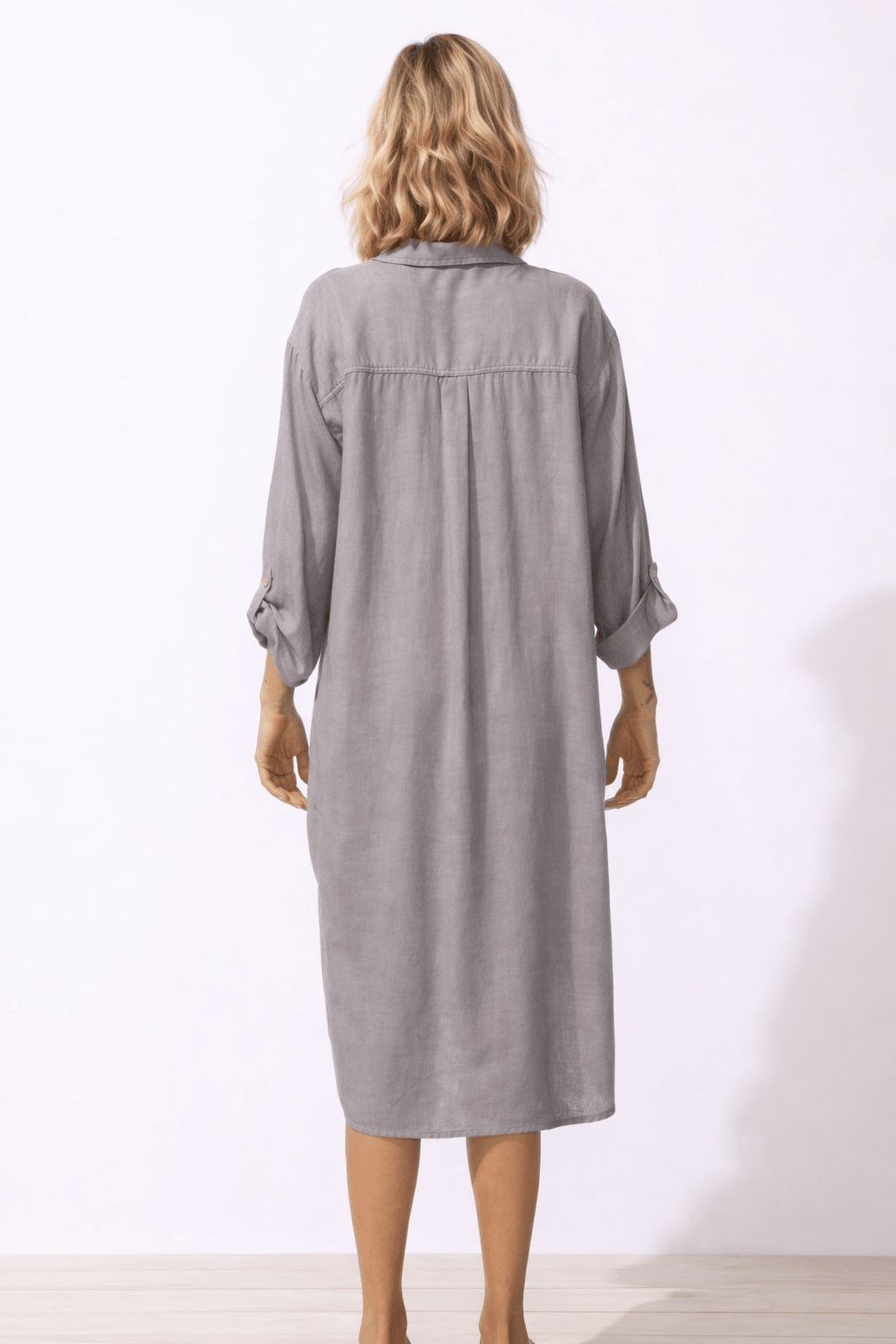 Getaway Shirt Dress - Fog - Blue Sky Fashions & Lingerie