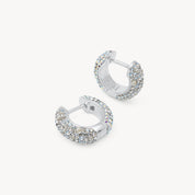 GLITZ AND AURORA BOREALIS SPARKLE REVERSIBLE HOOP EARRINGS - Blue Sky Fashions & Lingerie