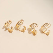 Gold Plated Adjustable Bubble Initial Ring - Blue Sky Fashions & Lingerie