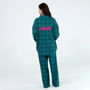 Golden Hour Long PJ Set In Bayberry Plaid - Blue Sky Fashions & Lingerie