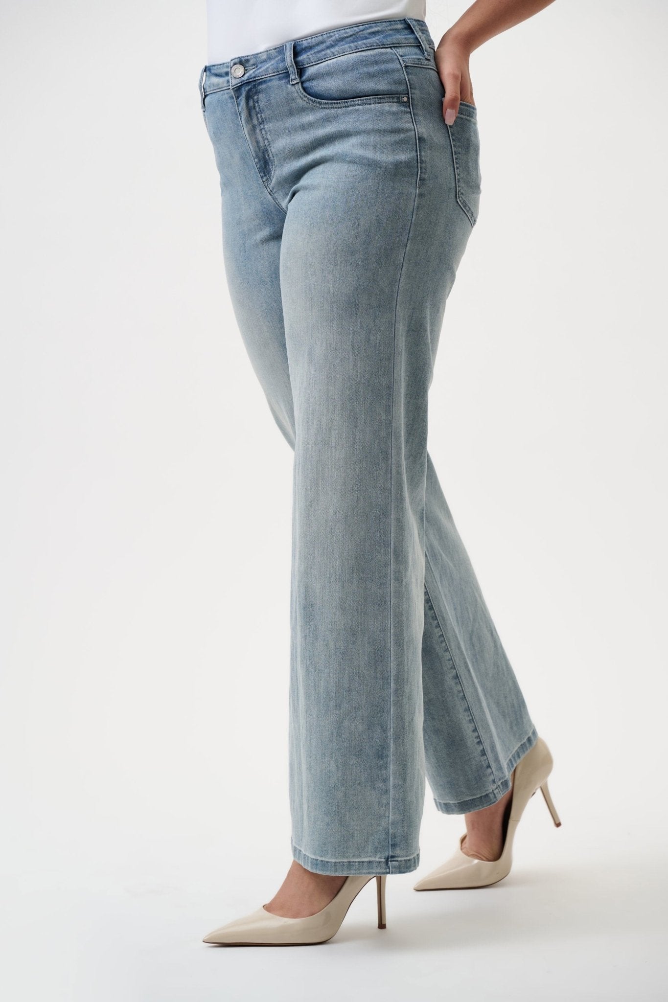 Goldie | Classic Wide - Leg Stretch Jeans by Joseph Ribkoff - light blue 251968 - Blue Sky Fashions & Lingerie