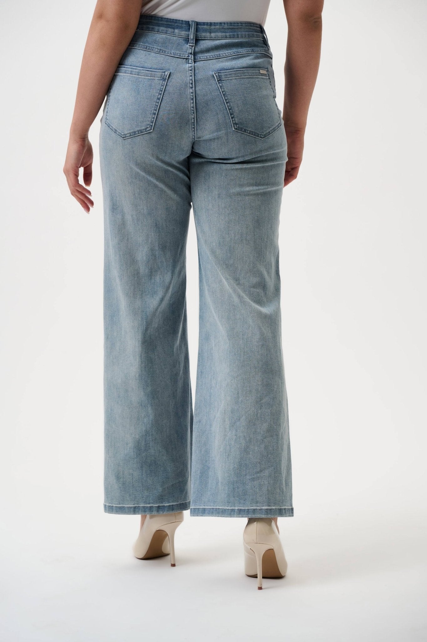 Goldie | Classic Wide - Leg Stretch Jeans by Joseph Ribkoff - light blue 251968 - Blue Sky Fashions & Lingerie