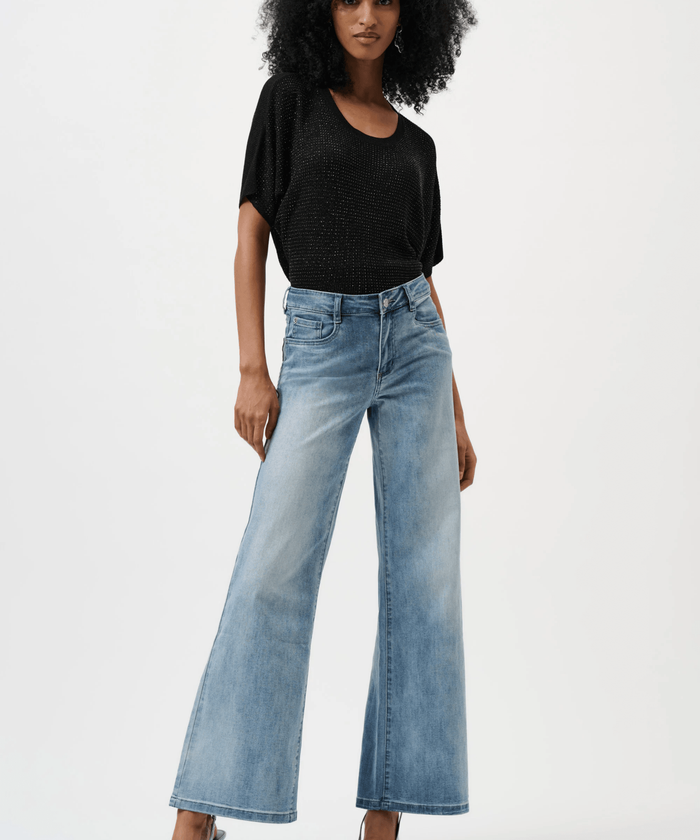 Goldie | Classic Wide - Leg Stretch Jeans by Joseph Ribkoff - light blue 251968 - Blue Sky Fashions & Lingerie