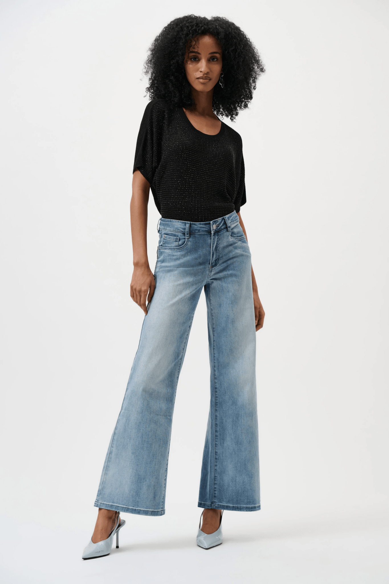 Goldie | Classic Wide - Leg Stretch Jeans by Joseph Ribkoff - light blue 251968 - Blue Sky Fashions & Lingerie