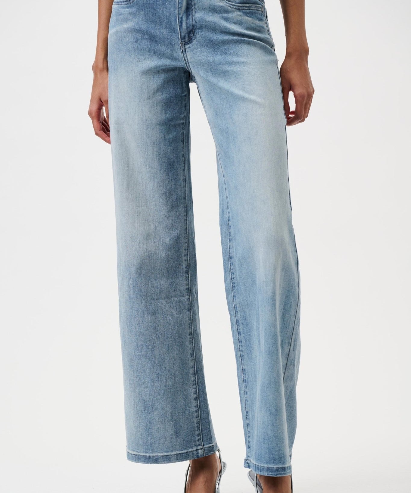 Goldie | Classic Wide - Leg Stretch Jeans by Joseph Ribkoff - light blue 251968 - Blue Sky Fashions & Lingerie
