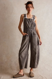 Good Luck Barrel Overalls - Antique Grey - Blue Sky Fashions & Lingerie