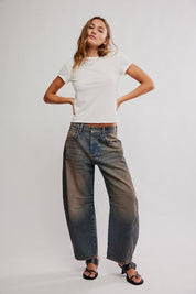 Good Luck Mid - Rise Barrel Jeans - Lost in the desert - Blue Sky Fashions & Lingerie