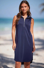 Habour Solid Everyday Sun-Cool Dress - Coastal Navy - Blue Sky Fashions & Lingerie