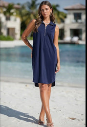 Habour Solid Everyday Sun-Cool Dress - Coastal Navy - Blue Sky Fashions & Lingerie