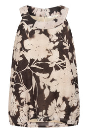 Hailey Halterneck Blouse by Cream - Dark Brown Floral - Blue Sky Fashions & Lingerie