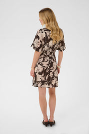 Hailey Short Dress by Cream - Dark Brown Floral - Blue Sky Fashions & Lingerie