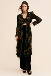 Hazel Velvet Duster - Black Multi - Blue Sky Fashions & Lingerie