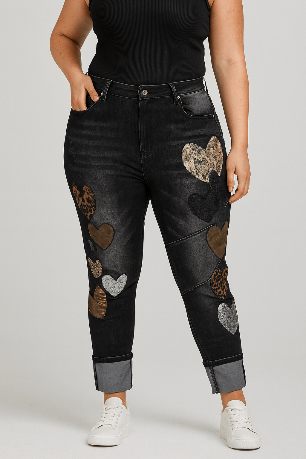 Heart Patch Jeans - Blue Sky Fashions & Lingerie
