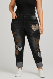 Heart Patch Jeans - Blue Sky Fashions & Lingerie