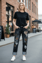 Heart Patch Jeans - Blue Sky Fashions & Lingerie