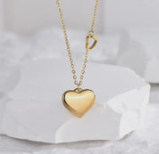 Heart Pendant Gold Necklace - Blue Sky Fashions & Lingerie
