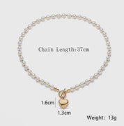 Heart Pendant with Pearl and Gold Chain Necklace - Blue Sky Fashions & Lingerie