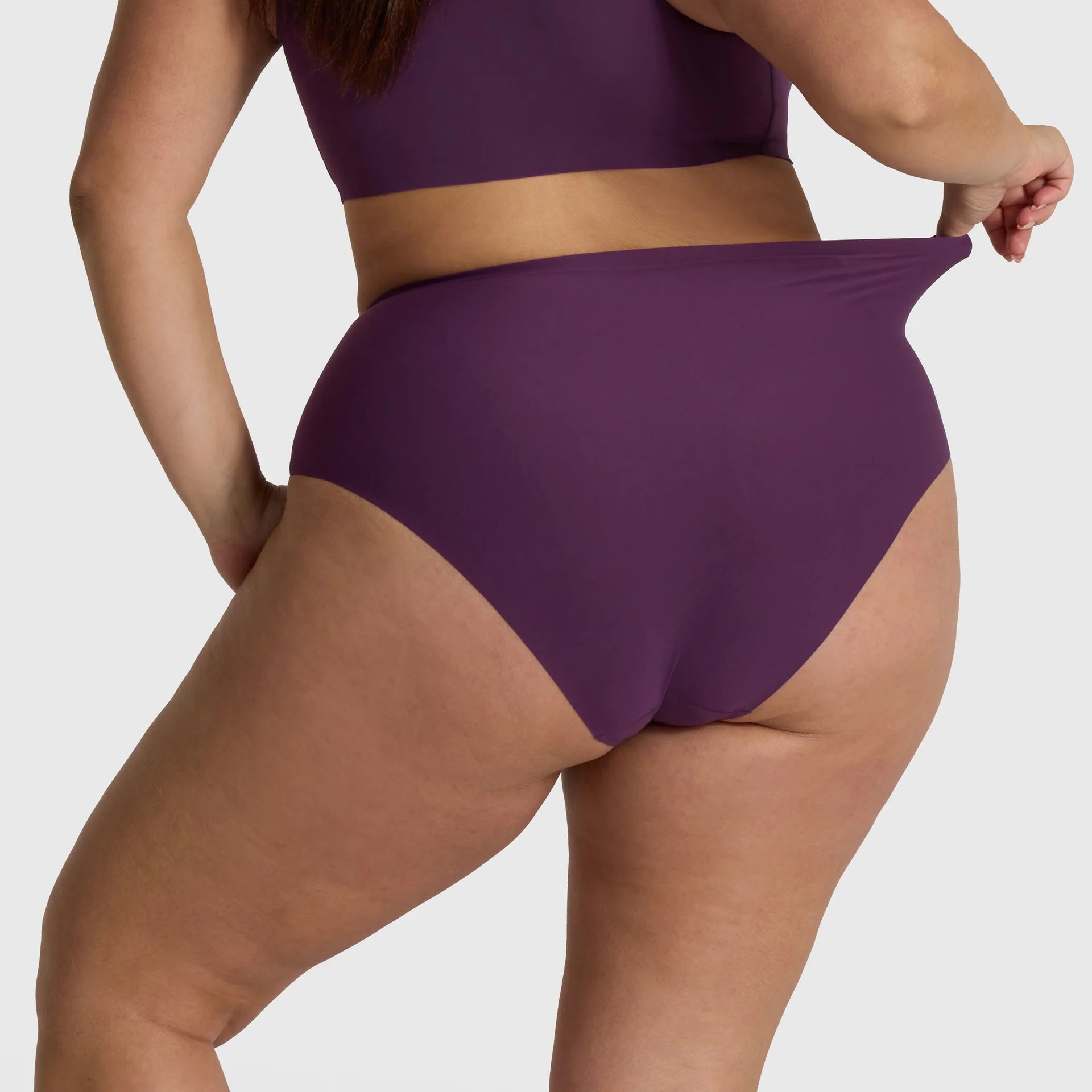 High - Waisted Retro Bikini - Plum - Blue Sky Fashions & Lingerie