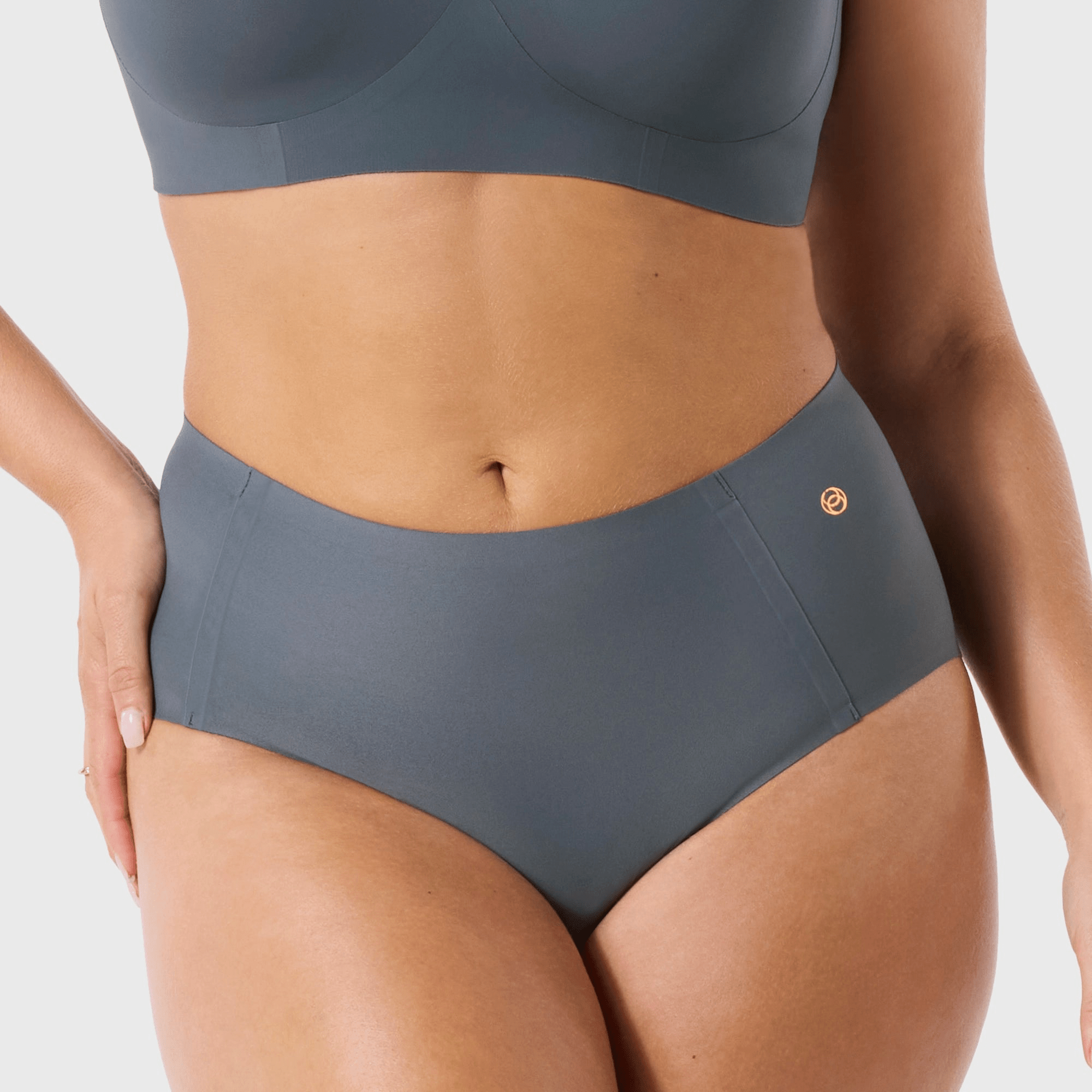 HIGH - WAISTED RETRO BIKINI - Slate Grey - Blue Sky Fashions & Lingerie