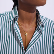 Hillberg & Berk SPARKLE BEZEL BOLO TIE NECKLACE - Soft Gold - Blue Sky Fashions & Lingerie