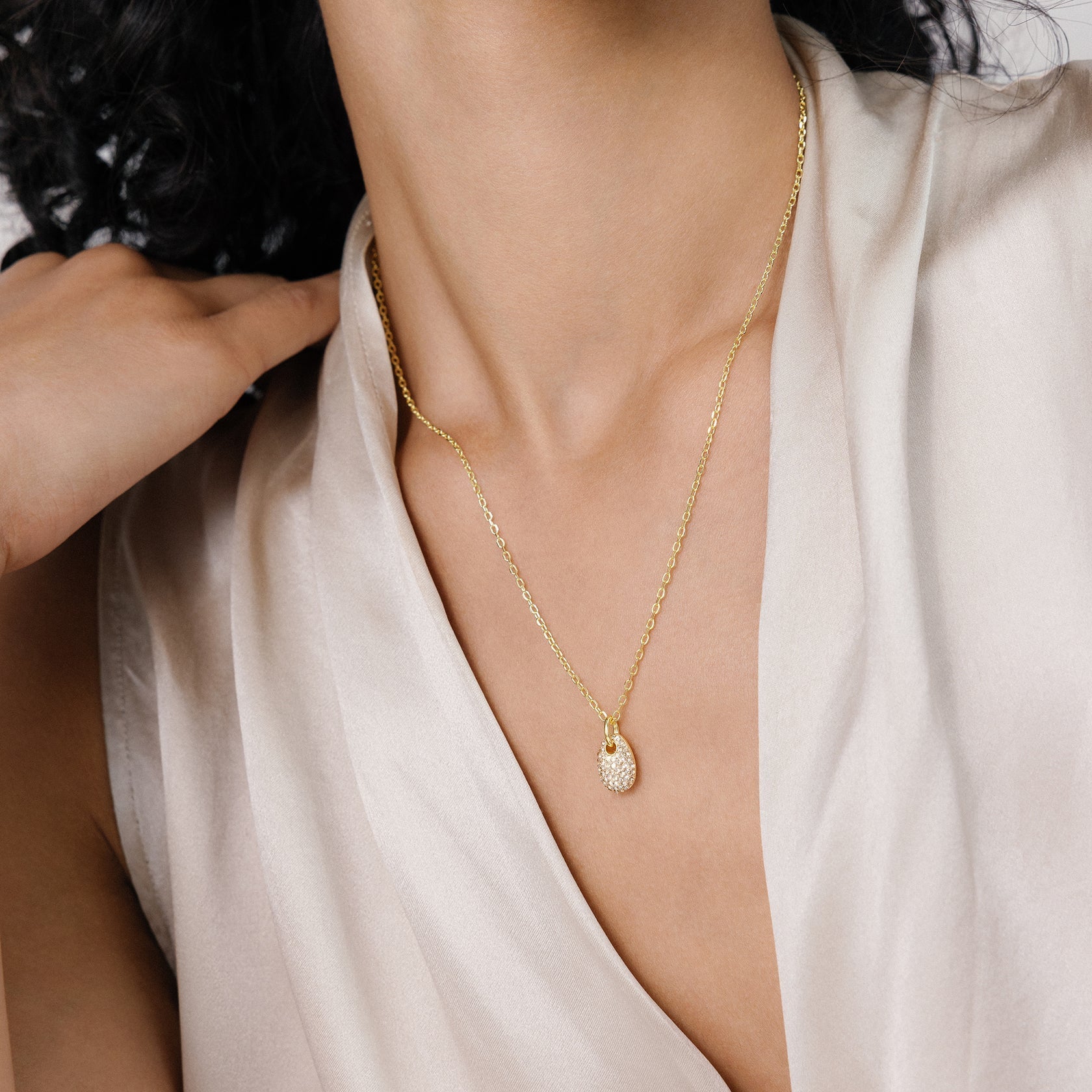 Hillberg & Berk SPARKLE PEBBLE NECKLACE - Soft Gold/Gold - Blue Sky Fashions & Lingerie